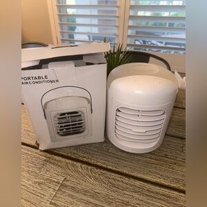 Portable Table Top White Air Conditioner/Cooler, 3 Speed, LED Lights